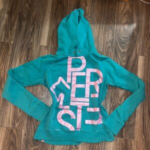 Joshua Perets Teal Hoodie with Pink Accents